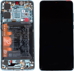 Huawei P30 Display LCD Complete + Battery Aurora Blue New Code 02354HRH (Service-Pack)