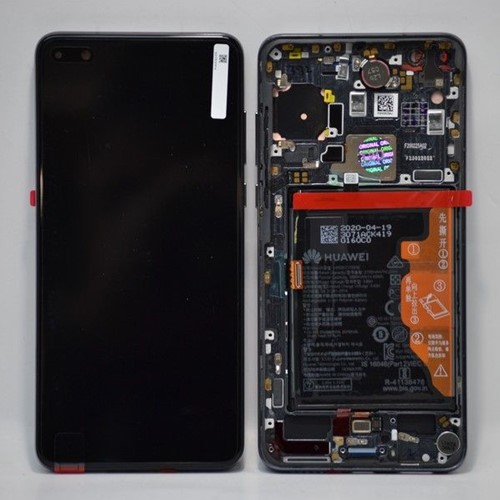 Huawei P40 Display LCD Complete + Battery Black (Service Pack)