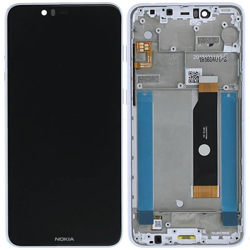 Nokia 5.1 Plus (X5) TA-1105 Display LCD With Frame White (Service-Pack)