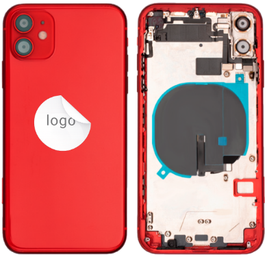 For Apple iPhone 11 Big Hole Back Glass Red (OEM)