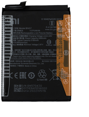 Xiaomi Poco X3, Xiaomi Poco X3 Pro Battery (Model BN61; BN57) (OEM-Equivalent)
