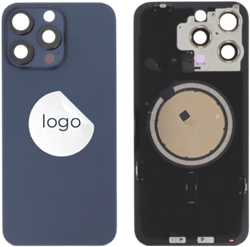 For Apple iPhone 15 Pro Max Back Cover With Camera Lens + MagSafe Magnet Blue Titanium (OEM-Equivalent)