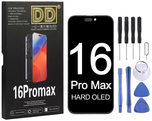 For Apple iPhone 16 Pro Max Display LCD Black - IC Removable- COF (DD-Hard-Oled)