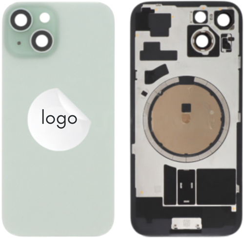 For Apple iPhone 15 Back Cover With Camera Lens + MagSafe Magnet Green (OEM-Premium)