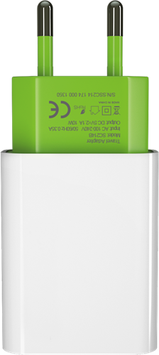 Soultech 2.1A Travel Charger SC214B  White+Green-2