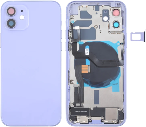 For Apple iPhone 12 Rear Housing With Pulled Small Parts Purple (OEM)