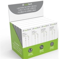 Soultech 3A Type-C to Type-C and iPhone Type-C To Lightning Cable DK071B White+Green (10 + 10) PCS