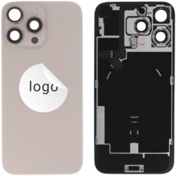For Apple iPhone 16 Pro Max Back Cover incl. Camera Lens and Flash Light, Wireless Charging (NFC) EU Version Desert Titanium (Pulled)