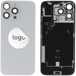 For Apple iPhone 16 Pro Max Back Cover incl. Camera Lens and Flash Light, Wireless Charging (NFC) EU Version White Titanium (Pulled)