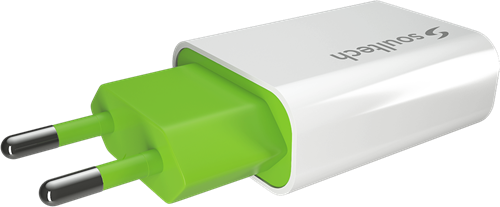 Soultech 2.1A 15W Travel Charger with Type-C Cable SC213B White+Green-3