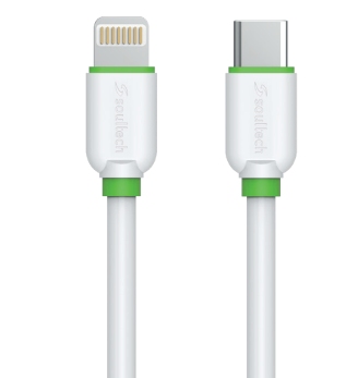 Soultech 3A Type-C to Type-C and iPhone Type-C To Lightning Cable DK071B White+Green (10 + 10) PCS-3