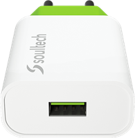 Soultech 2.1A 15W Travel Charger with Type-C Cable SC213B White+Green-2