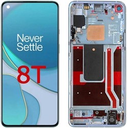 For OnePlus 8T (KB2001, KB2000) LCD Display Aquamarine Green With Frame (Pulled)