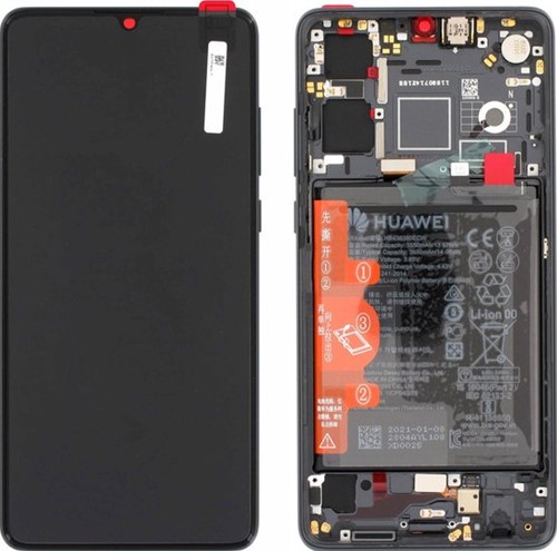 Huawei P30 Display LCD Complete + Battery Black New Version (Service-Pack)