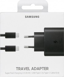Samsung Adapter USB-C 25W With USB-C TO C Cable (3A) Black (Top Blister)