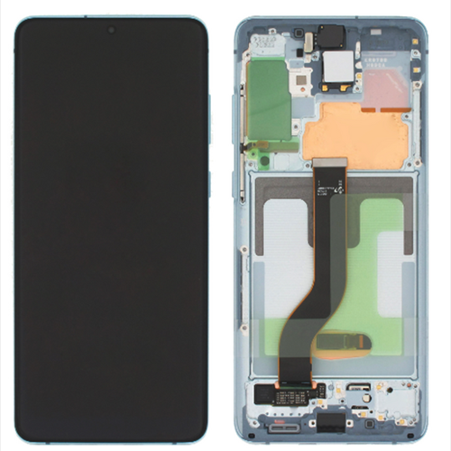 Samsung Galaxy S20 Plus (G985F), S20 Plus (G986B) Display LCD Complete With Frame Cloud Blue (Service Pack)