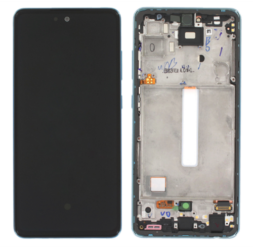 Samsung Galaxy A52 (A525F), A52 (A526B) LCD Display Complete With Frame Blue (Service-Pack)
