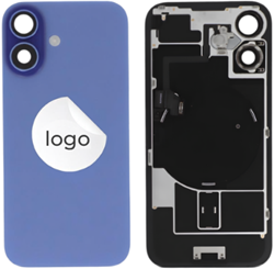 For Apple iPhone 16 Back Cover incl. Camera Lens and Flash Light, Wireless Charging (NFC) EU Version Ultramine (Pulled)