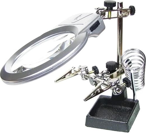 Multifunctional LED Helping Third Hand Magnifying PCB & Soldering Iron Stand (MG16129-A)