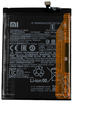 Batterie (Model BN5A) compatible avec Xiaomi Redmi 10, Xiaomi Redmi Note 10 5G, Xiaomi Redmi Note 11 (2021), Xiaomi Poco M3 Pro (OEM-Equivalent)