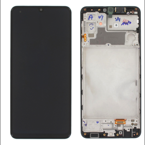 Samsung Galaxy M32 (SM-M325F) Display LCD Complete With Frame Black (Service Pack)