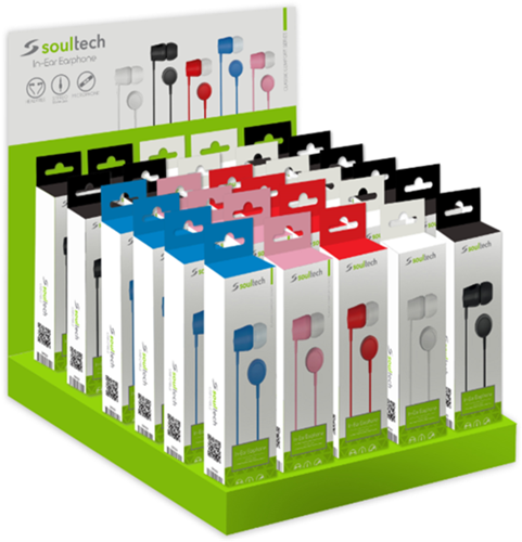 Soultech KK030S, KK030B Comfort Classic Earphone (15 Black + 15 White)