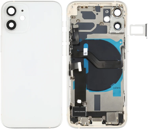 For Apple iPhone 12 Mini Rear Housing With Small Parts White (Pulled)