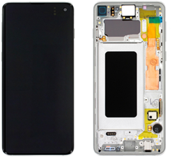 Samsung Galaxy S10 (SM-G973F) Display LCD Complete With Frame Prism White (Service-Pack)