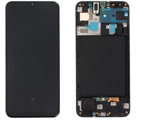 Samsung Galaxy A50 (A505F) Display LCD Complete With Frame Black (Service Pack)