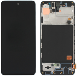 Samsung Galaxy A51 (A515F) Display LCD Complete With Frame Black (Service Pack)