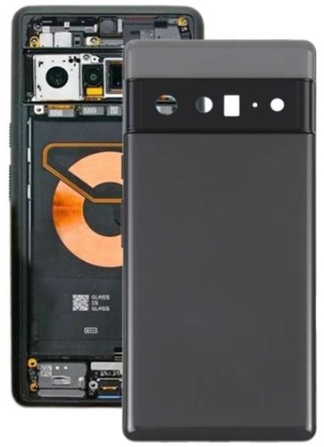 Google Pixel 6 Pro (G8VOU) Back Cover + Camera Lens + Glass Strips Stormy Black