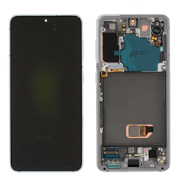Samsung Galaxy S21 (G991B) Display LCD Complete With Frame, Without Camera Phantom White (Service Pack)