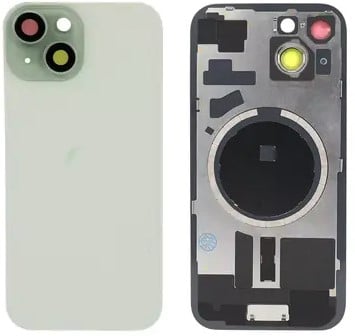 For Apple iPhone 15 Back Cover With Steel Plate + Magnet Green (OEM)
