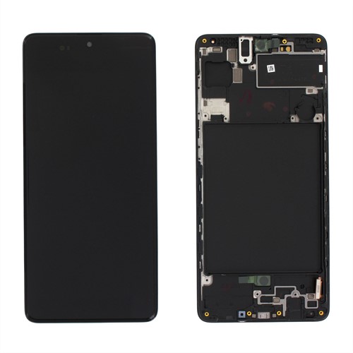 Samsung Galaxy A71 (A715F) Display LCD Complete Black (ServicePack-Assembled)