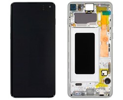 Samsung Galaxy S10 (G973F) Display LCD Complete Prism White (ServicePack-Assembled)