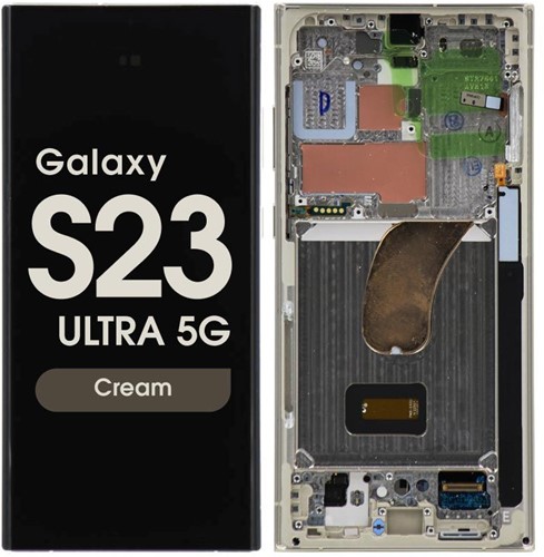 Samsung Galaxy S23 Ultra (S918B) Display LCD Complete with Frame Cream (Service Pack-Assembled)