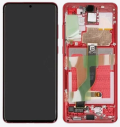 Samsung Galaxy S20 Plus (G985F), S20 Plus (G986B) Display LCD Complete With Frame Aura Red (Service Pack)