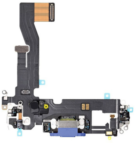 For Apple iPhone 12, 12 Pro Charging Connector Flex Blue (Pulled)