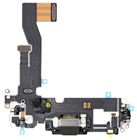 For Apple iPhone 12, 12 Pro Charging Connector Flex Black (Pulled)