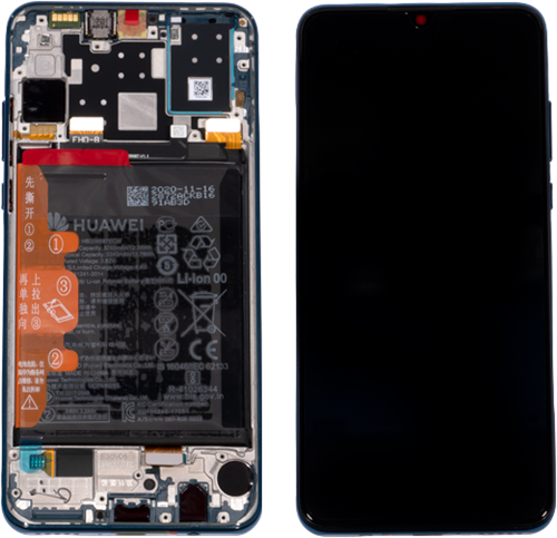 Huawei P30 Lite New Edition (02353FQE) Display LCD Blue + Battery (Service-Pack)