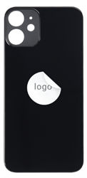 For Apple iPhone 12 Mini Big Hole Back Glass - incl Tape - Black (Premium ORG)