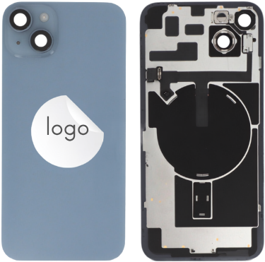 For Apple iPhone 14 Plus Back Cover incl. Camera Lens and Flash Light, Wireless Charging (NFC) – EU Version Blue (OEM-Equivalent)