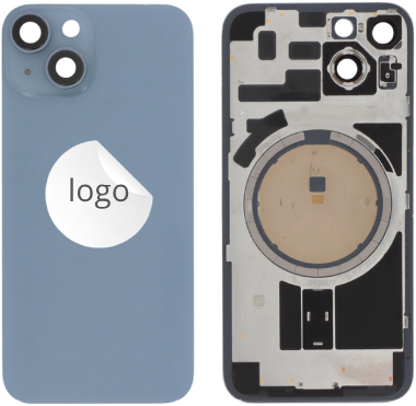 For Apple iPhone 14 Back Cover With Camera Lens + MagSafe Magnet Blue (OEM-Premium)