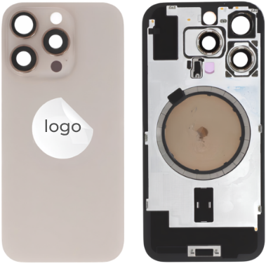 For Apple iPhone 16 Pro Back Cover With Camera Lens +MagSafe Magnet Desert Titanium (OEM-Premium)