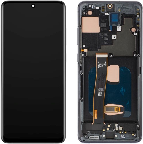 Samsung Galaxy S20 Ultra (G988B) Display LCD Complete With Frame Without Camera Cosmic Black (Service Pack-Assembled)