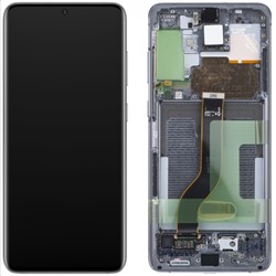 Samsung Galaxy S20 Plus (G985F), S20 Plus (G986B) Display LCD Complete With Frame Cosmic Gray (Service Pack)
