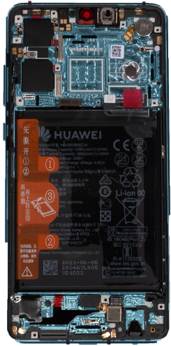 Huawei P30 Display LCD Complete + Battery Aurora Blue 02352NLN (Service-Pack)-3