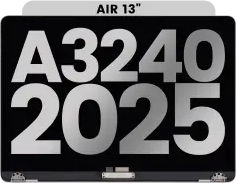 For MacBook Air 13" (A3240, Early 2025) Display LCD Complete Black (Pulled)