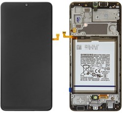 Samsung Galaxy A32 4G (A325F) Display LCD Complete + Battery Black (Service-Pack)