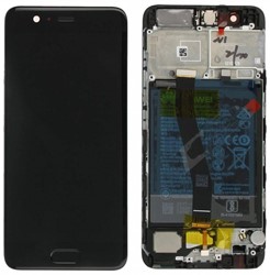 Huawei P10 Display LCD Complete + Battery Black (Service-Pack)